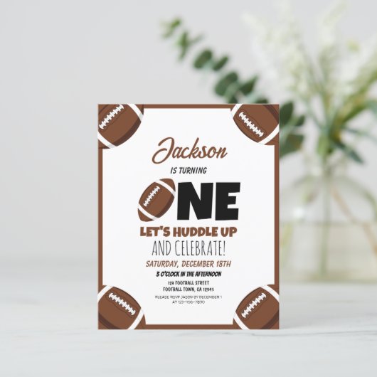 Niedliches modernes Fußballbudget 1. Geburtstag Ei (Stehend Vorderseite)