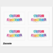 Niedliches modernes Glück zum Geburtstag Rechteckiger Aufkleber (Blatt)