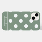 Niedliches, modernes, grün-polkisches Punktmuster Case-Mate iPhone Hülle (Rückseite (Horizontal))