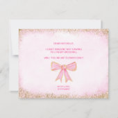 niedliches modernes, gürtelrosa Aquarell FLOWER GI Einladung (Rückseite)
