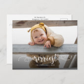 Niedliches modernes Kalligraphie-Foto Feiertagspostkarte (Vorne/Hinten)