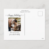 Niedliches modernes Kalligraphie-Foto Feiertagspostkarte (Rückseite)