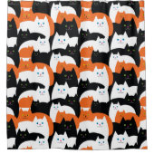 Niedliches, modernes Katzenmuster Duschvorhang (Vorderseite)