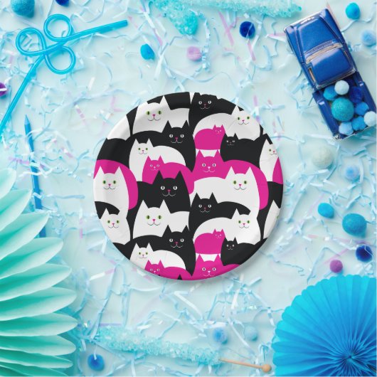 Niedliches modernes Kitty-Katzen-Muster Pappteller (Party)