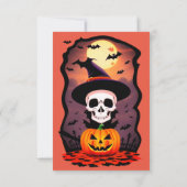 Niedliches modernes KürbisHalloween-Party Einladun Einladung (Rückseite)