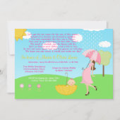 Niedliches modernes Mama-und Baby-Mädchen-Baby Einladung (Vorderseite)