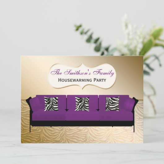 Niedliches modernes Möbelhaus Party Einladung (Stehend Vorderseite)