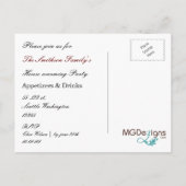 Niedliches modernes Möbelhaus Party Einladungspostkarte (Rückseite)