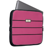 Niedliches, modernes Monogram Chic Girly Pink Laptopschutzhülle (Vorne Rechts)