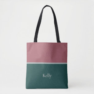 Niedliches modernes Monogramm Name Grün Rot Elegan Tasche