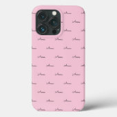 Niedliches, modernes Monogramm Rosa iPhone Case (Rückseite)