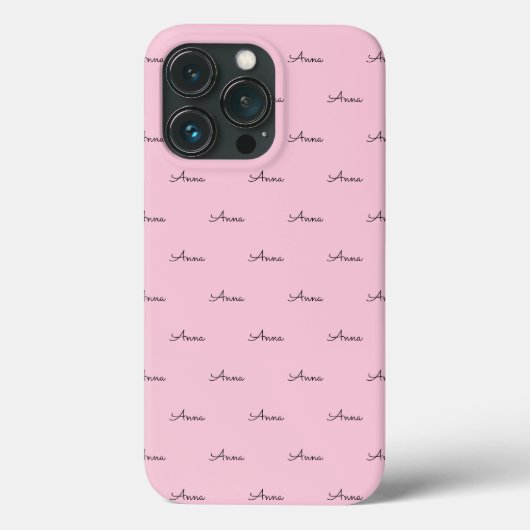 Niedliches, modernes Monogramm Rosa iPhone Case (Rückseite)