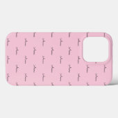 Niedliches, modernes Monogramm Rosa iPhone Case (Rückseite (Horizontal))