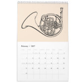 Niedliches modernes Musikgeschenk Kalender (Feb 2027)