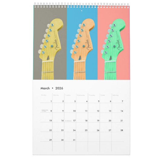 Niedliches modernes Musikgeschenk Kalender (Mär 2026)