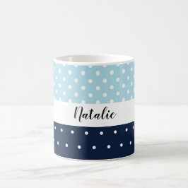 Niedliches modernes Navy Blau Mit Monogramm Kaffeetasse
