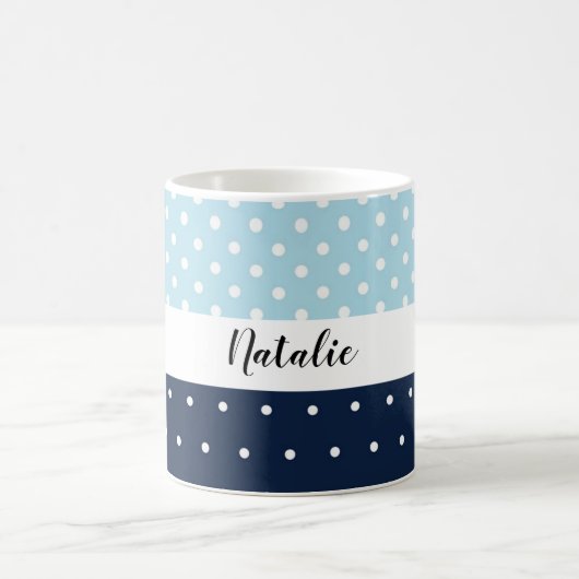 Niedliches modernes Navy Blau Mit Monogramm Kaffeetasse (Mittel)