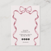 niedliches, modernes Ohrring-Display mit rosa Bugb Visitenkarte (Rückseite)