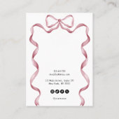 niedliches, modernes Ohrring-Display mit rosa Bugb Visitenkarte (Rückseite)