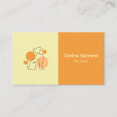 Niedliches modernes Orangentier Sitzplatz Hunde Wa Visitenkarte (Vorderseite)