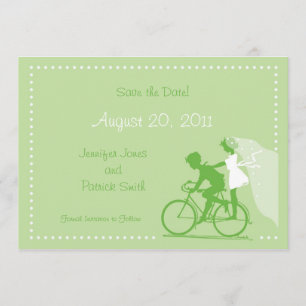 NIEDLICHES modernes Paar auf dem Fahrrad Save the  Date