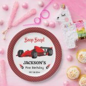 Niedliches modernes Red Racing Car 1. Party Pappteller (Party)