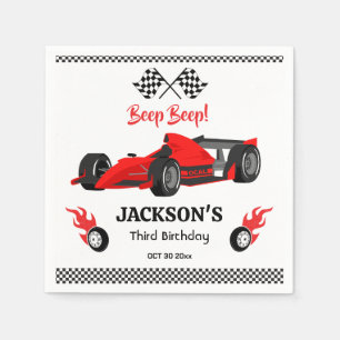 Niedliches modernes Red Racing Car 3. Party Serviette
