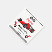Niedliches modernes Red Racing Car 3. Party Serviette (Ecke)