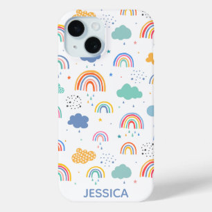 Niedliches modernes Regenbogen- und Wolkenmuster P Case-Mate iPhone Hülle