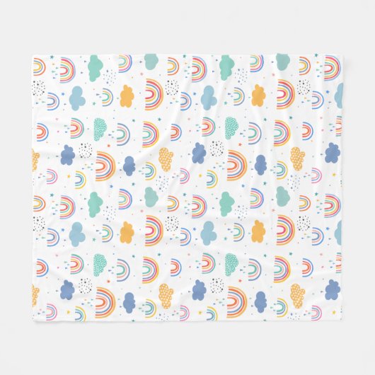 Niedliches modernes Regenbogenmuster Fleecedecke (Vorderseite (Horizontal))