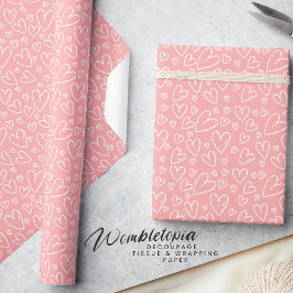 Niedliches, modernes Rosa Herz Geschenkpapier