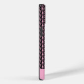 Niedliches, modernes rosa und schwarzes Muster Case-Mate iPhone Hülle (Rückseite / Rechts)