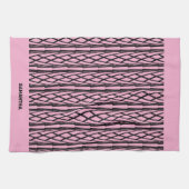 Niedliches, modernes rosa und schwarzes Muster Geschirrtuch (Horizontal)