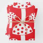 Niedliches, modernes Rot-Weiß-Mushroom-Muster Geschenkpapier Set (Beispiel)