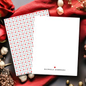 Niedliches modernes Rotes Herz & XO-Individuelle N Mitteilungskarte