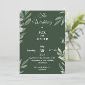 Niedliches modernes Sage Green mit weißer einfache Einladung (Stehend Vorderseite)