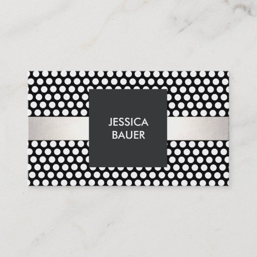 Niedliches modernes Schwarz-Weiß-Muster Visitenkarte (Vorderseite)