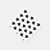 Niedliches modernes Schwarz-weißes Graduierungssch Serviette (Ecke)