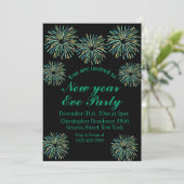 Niedliches modernes schwarzes Neujahrsfest-Party Einladung (Stehend Vorderseite)
