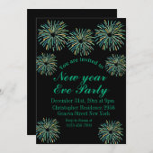 Niedliches modernes schwarzes Neujahrsfest-Party Einladung (Vorne/Hinten)