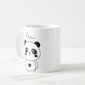 Niedliches, modernes Schwarzweiß-Panda Kaffeetasse (Vorderseite Links)