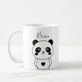 Niedliches, modernes Schwarzweiß-Panda Kaffeetasse (Links)