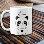 Niedliches, modernes Schwarzweiß-Panda Kaffeetasse