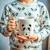Niedliches, modernes Schwarzweiß-Panda Kaffeetasse