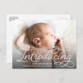 Niedliches, modernes Skript - Einführung von Baby- Postkarte (Vorne/Hinten)