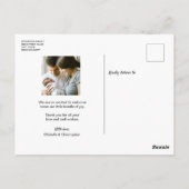 Niedliches, modernes Skript - Einführung von Baby- Postkarte (Rückseite)