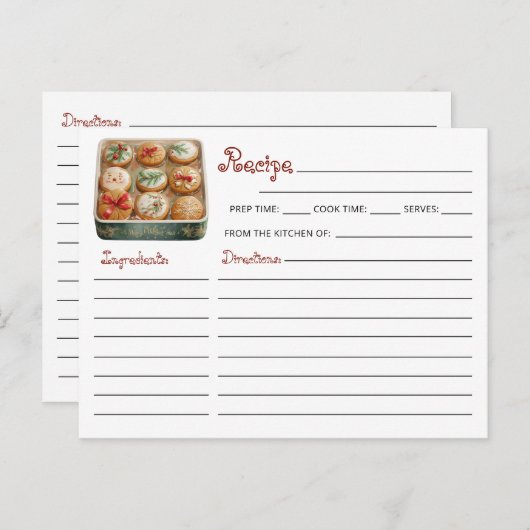 Niedliches, modernes Weihnachtskochtausch Rezept Postkarte (Vorne/Hinten)