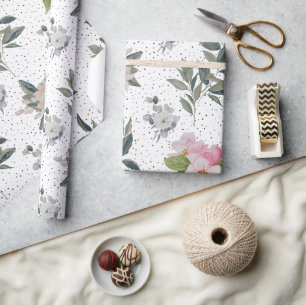 Niedliches, modernes, weißes Wasserfarbenmuster Geschenkpapier