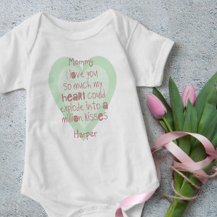 Niedliches Mommy-Gedicht am Herzen Personalisiert Baby Strampler