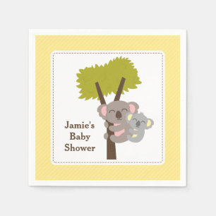 Niedliches Mommy Koala Bear Baby Duschbad Party Serviette